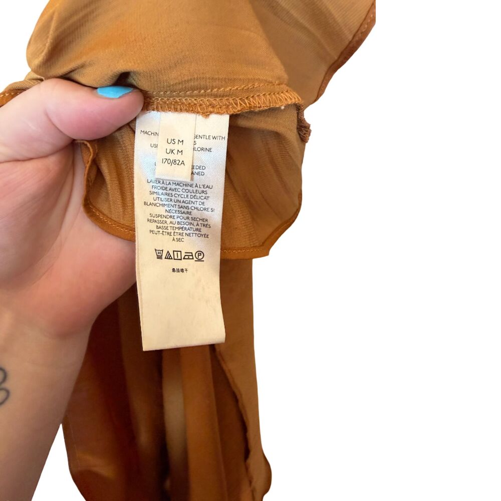 Mes Demoiselles x Anthropologie Harmonia Crinkled Gold Maxi Skirt NWOT Sz M - Picture 10 of 12